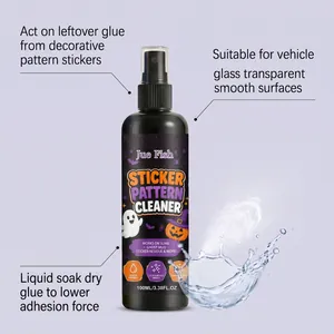 Efficient sticker pattern cleaner spray with Halloween theme packaging for adhesive residue removal