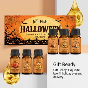 Juego de 6 aceites aromáticos de Halloween en caja de regalo decorativa