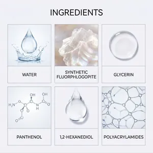 Detailed view of key ingredients for Pearl Glow Clothing Spray showing water and glycerin.