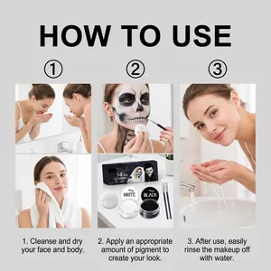 Guide détaillé sur l'utilisation du maquillage noir et blanc Halloween
