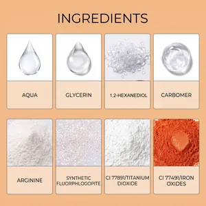 Vue détaillée des ingrédients doux pour la peau du gel pailleté orange pour Halloween