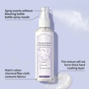 Detailed view of pearl shine spray for Halloween costumes showing fine mist application