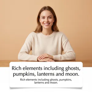 Halloween DIY diamond painting set detail with ghost, pumpkin, and lantern motifs.