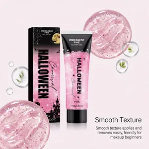 Gel pailleté fin rose iridescent de haute qualité pour maquillage Halloween corps et cheveux