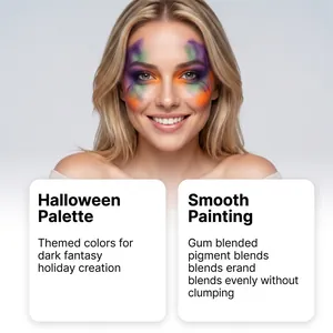 Gros plan d'un maquillage d'Halloween éclatant sur le visage d'un mannequin blond