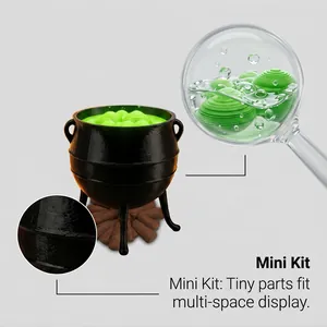 Detailed view of 3D printed witch cauldron toy for Halloween decor
