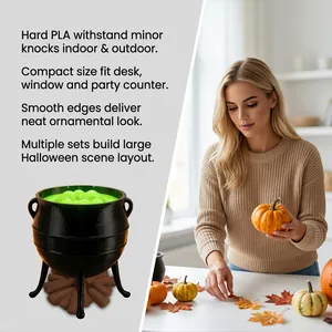 Witch cauldron decoration made of hard PLA for Halloween scene layout