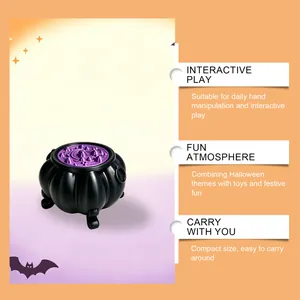 Interactive Halloween witch cauldron toy with compact design for festive atmosphere