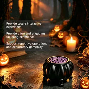 Detail view showing tactile interactive surface of Halloween witch cauldron fidget toy