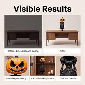 Detalles de cerca del diseño único del vestido gótico negro del adorno de calabaza
