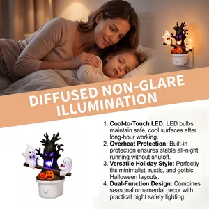 Luce notturna fantasma Halloween con LED freddo e illuminazione soffusa per sonno