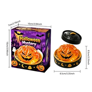 Διαστάσεις παιχνιδιού κολοκύθας Halloween με κουτί μυστηρίου και καλάθι ατμού