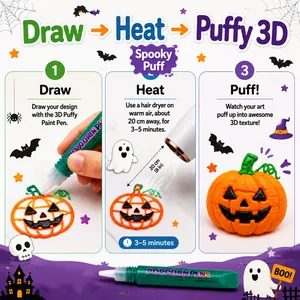Ausführliche Anleitung zur Verwendung von 3D-Puffy-Stiften für Halloween-DIY-Projekte