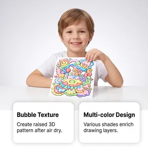 Details zeigen ein Kind mit einem bunten 3D-Doodle, erstellt mit kreativen DIY-Popcorn-Stiften