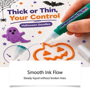 Halloween 3D-Popcorn-Stifte für kreative DIY-Doodles mit einem stetigen Tintenfluss