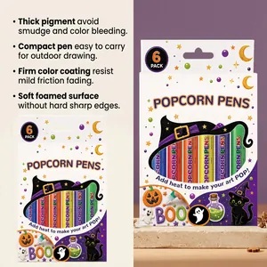 Halloween 3D-Popcorn-Stifte 6er-Pack für kreatives DIY-Zeichnen und Graffiti-Kunst