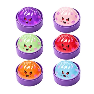 Set di 6 colorati squishy a forma di panino al vapore mostro di Halloween per antistress