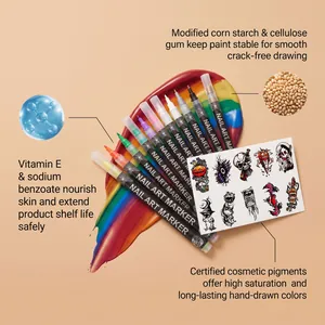 Halloween Nagellackstifte und temporäre Tattoo-Sticker Set für festliches Party-Make-up