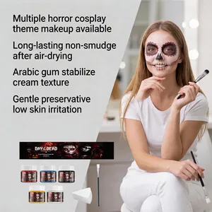 Επαγγελματικό σετ μακιγιάζ 5 χρωμάτων για Halloween και Day of the Dead μακιγιάζ.
