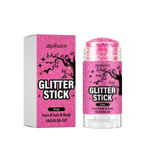Zephoco rosa Glitzer-Make-up-Stift für Gesicht Haare und Körper Halloween-Make-up
