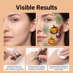 Halloween Gesichtsmalstift und Tattoos mit lebendigen, hautfreundlichen Ergebnissen