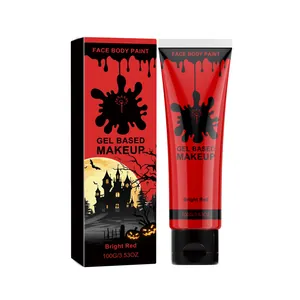 Maquillage rouge vif Halloween pour visage et corps avec décor de château 100g