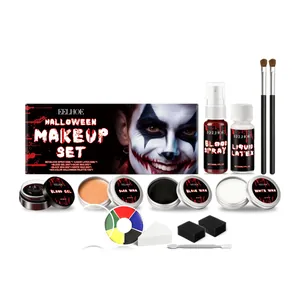 Set de maquillaje profesional de Halloween EELHOE con sangre falsa, látex y pintura