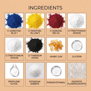Elenco dettagliato degli ingredienti per il kit trucco Halloween con glicerina e colori