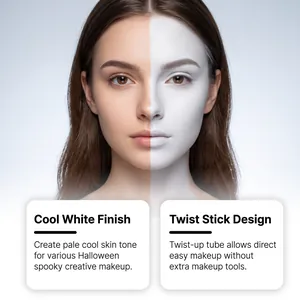 Weißer Grundierungsstick für Halloween-Make-up mit kühlem weißem Matteffekt