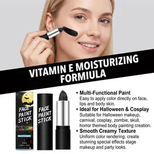 Detailansicht des schwarzen Gesichtsmalstifts mit Vitamin E für Halloween-Cosplay