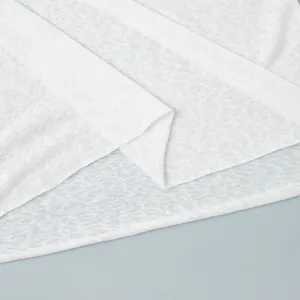 Detailed macro view showing the semi-transparent texture of white beachwear fabric material