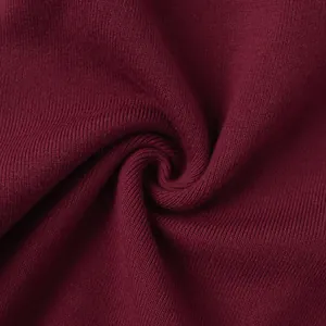 Macro detail showing the soft texture of burgundy knitted fabric for zipper sweater sets