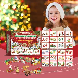 Dowmoo 24-daagse Kerst adventskalender bouwstenen cadeauset met 48 kleine modellen set