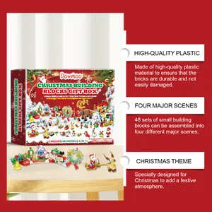 DOWMOO Kerst bouwstenen geschenkdoos met 48 modellen in een feestelijk thema.