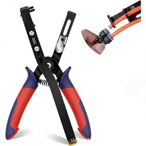 Dettaglio ravvicinato di pinze professionali per tubi pneumatici con impugnatura ergonomica
