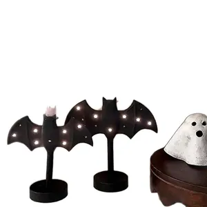 Γοτθικά κηροπήγια νυχτερίδας Halloween με τρεμοπαίζουν LED αστέρια για διακόσμηση