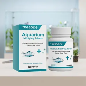 YEGBONG Tablettes de Nettoyage pour Aquarium Bactéries Nitrifiantes Purificateur d'Eau de Poisson Élimination des Boues
