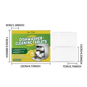 Jue Fish dishwasher cleaning tablets dimensions diagram, 30 pieces pack