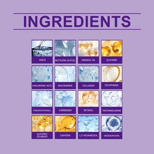 Detailed ingredient list for moisturizing rollerball facial skin care cream with hyaluronic acid