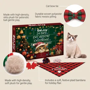 Vista detallada del calendario de adviento EelJoy de 24 días para gatos con juguetes