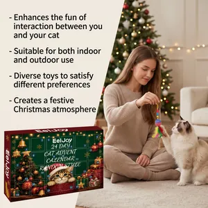 Calendario de Adviento EelJoy para gatos con 24 juguetes interactivos de Navidad