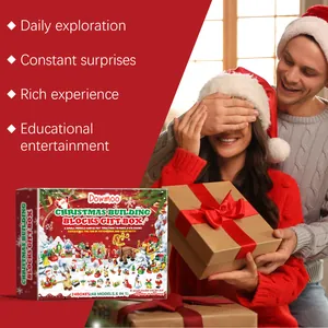 DOWMOO 24-daagse kerst adventskalender met DIY mini-bouwstenen cadeauset