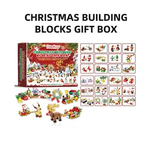 Kerst Bouwstenen Blind Box Adventskalender Met Meerdere Modellen Montage Scène Educatief Speelgoed Feestelijk Cadeau Voor Kinderen