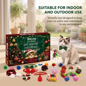 Calendario de adviento EelJoy para gatos con 24 juguetes interactivos y modelo de gato