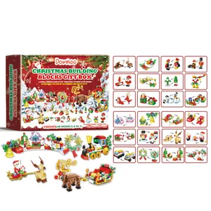 DOWMOO 24-vaks kerstbouwstenen geschenkdoos met 48 verschillende bouwmodellen