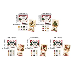 DIY Christmas sea glass art kits featuring holiday designs and box dimensions in 16x11x4 cm