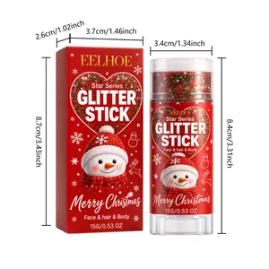 Stick glitterato natalizio EELHOE per viso capelli e corpo trucco con dimensioni 15g