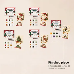 Multi-style Christmas sea glass art DIY kits featuring Santa and reindeer designs for decor