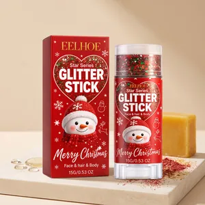 Stick glitterato natalizio EELHOE per viso, capelli e corpo, formato pratico da 15g