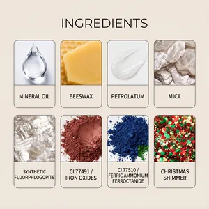 Vista dettagliata degli ingredienti cosmetici inclusi olio minerale e cera d'api
